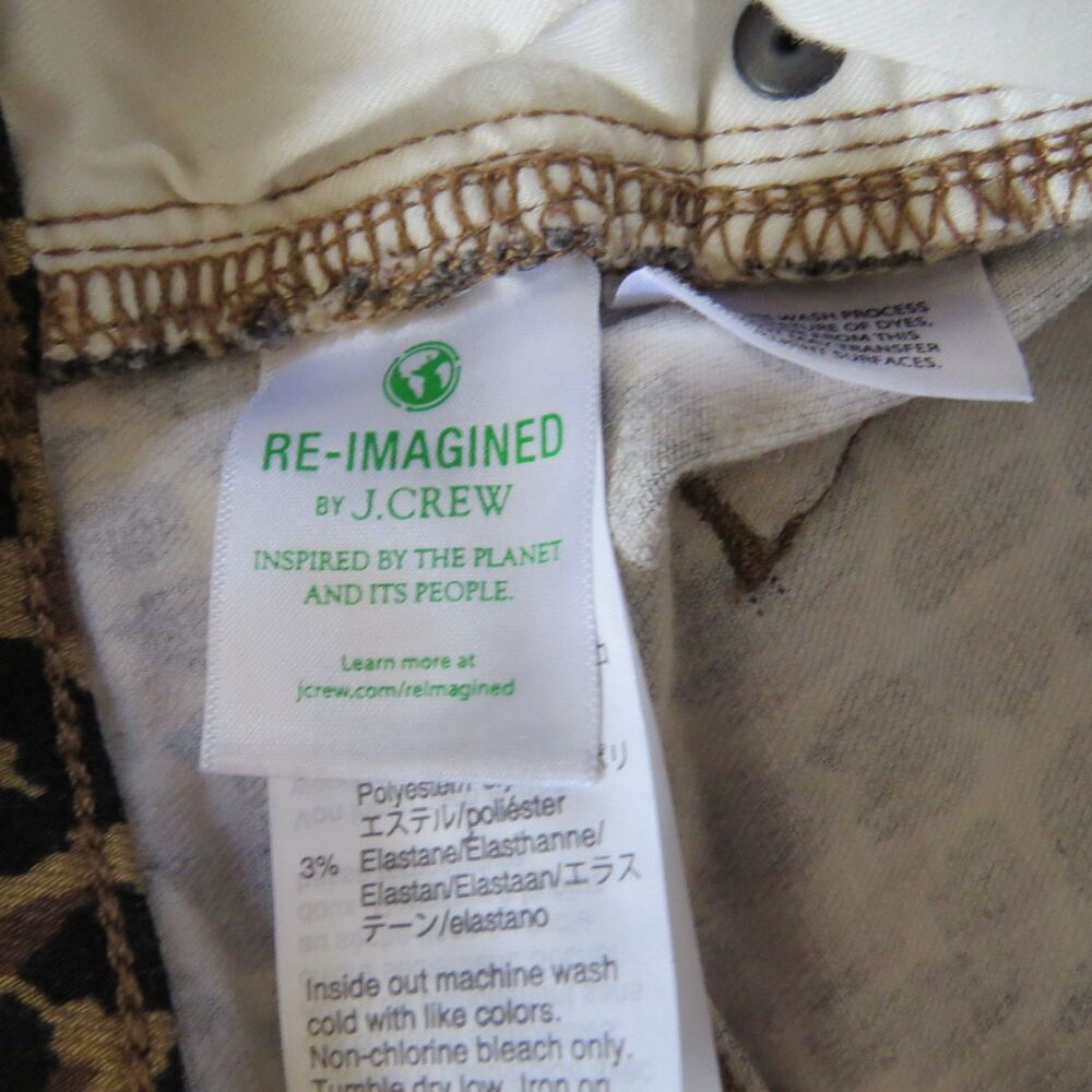 J. Crew Women's Exposed Button Fly Leopard Jeans High Rise Skinny 28" EUC - Picture 12 of 12